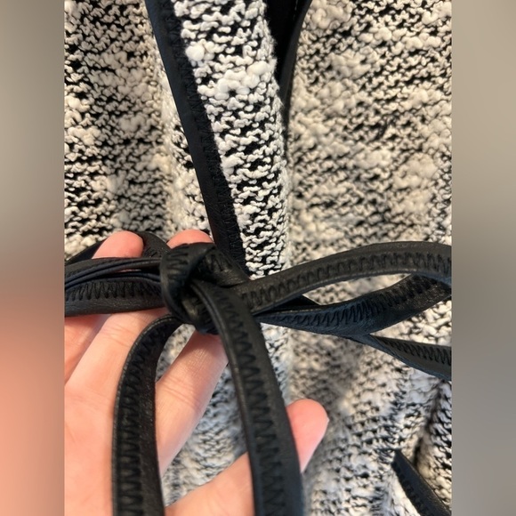 Rebecca Taylor Longline Tweed Sweater Jacket with Faux Leather Trim. Size 12. - Picture 10 of 13